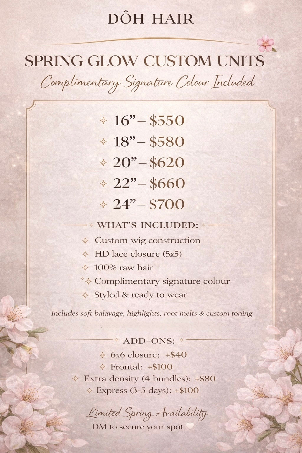 Spring Glow Custom Unit - complimentary colour