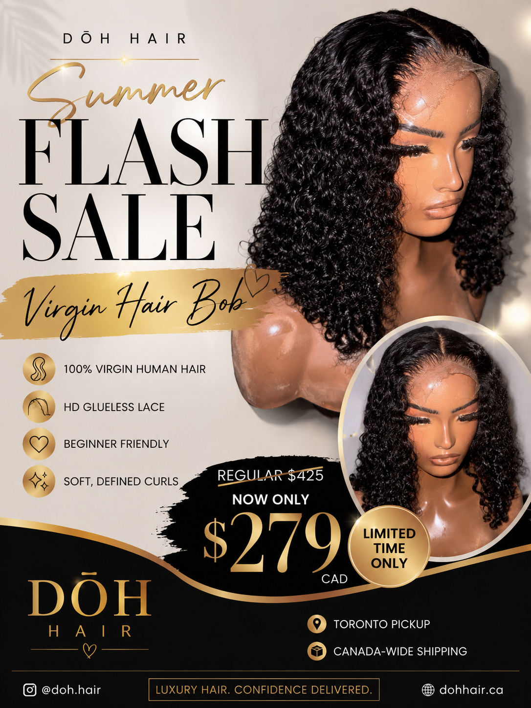 Summer Sale- Curly bob